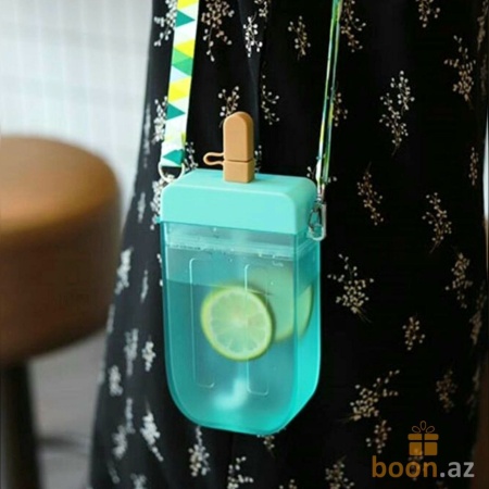 Бутылка для воды в форме "Эскимо" с трубочкой  Ice cream bottle